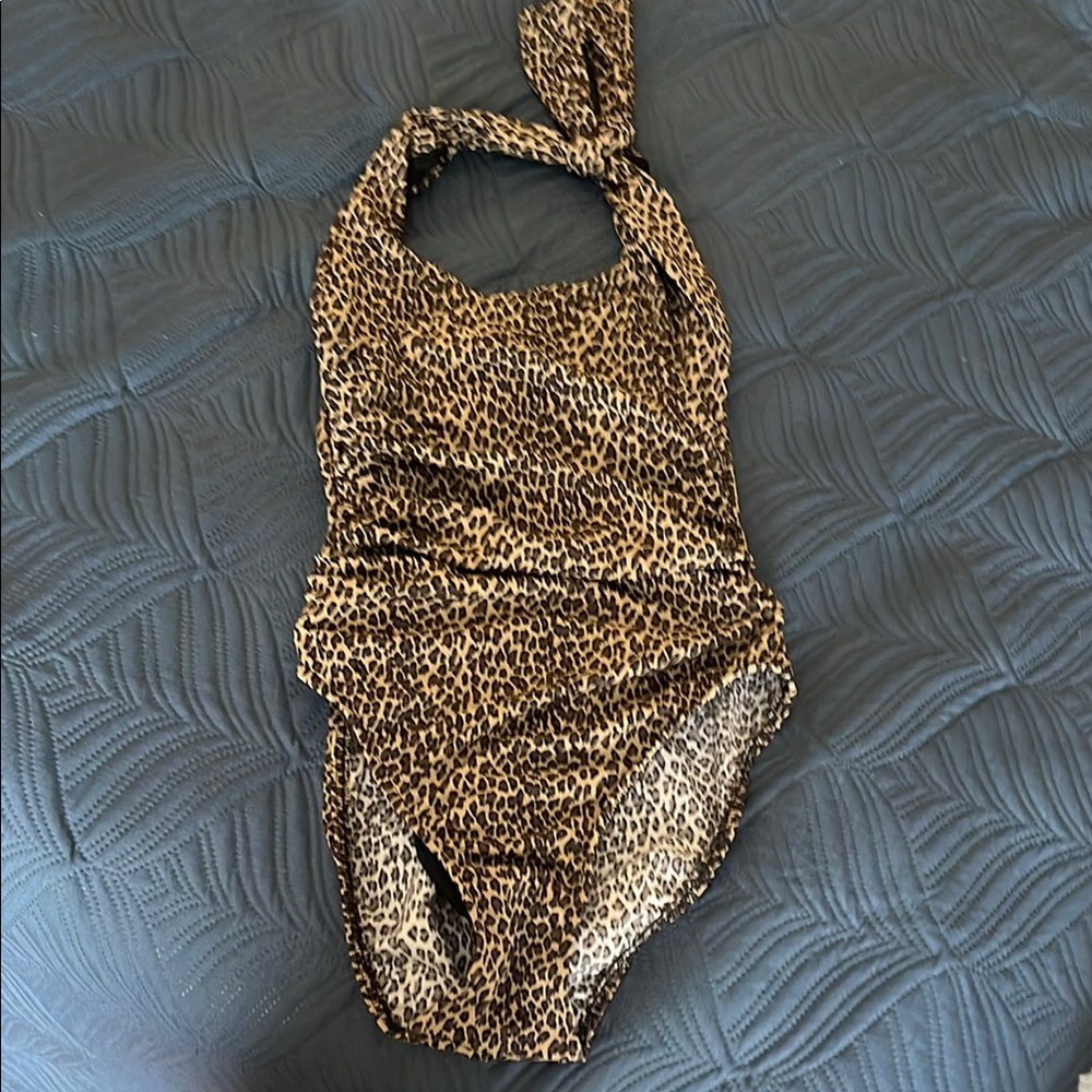 Miracle suit Leopard Print Halter Swimsuit